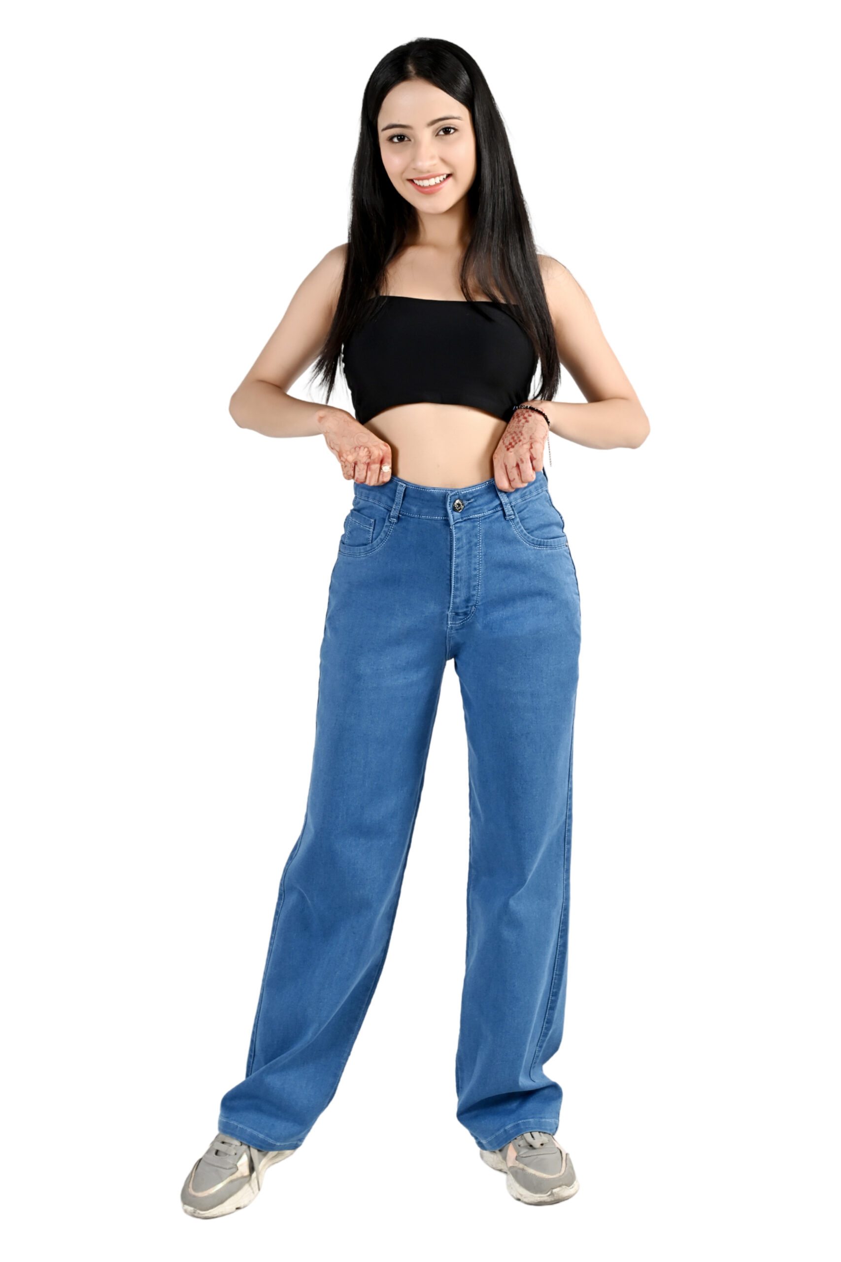 WOMEN’S BLUE STRAIGHT FIT JEANS