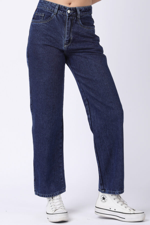 Women's Blue High Waist Straight Fit Jeans