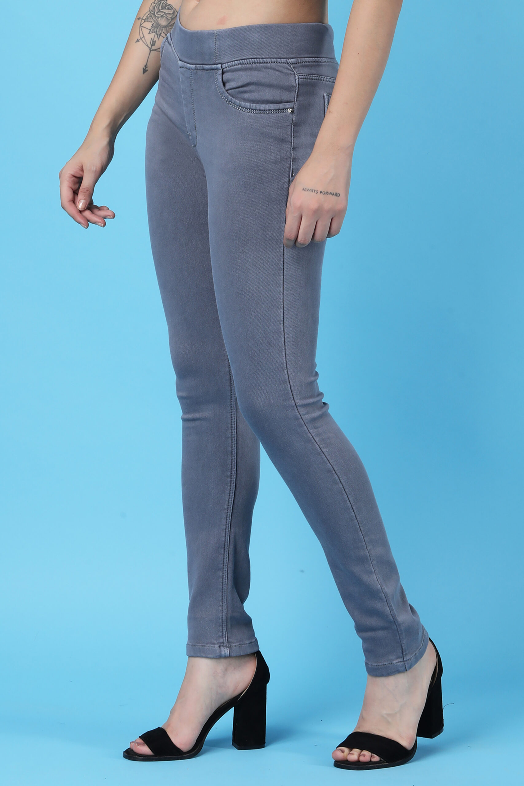 Women's Grey Denim Jeggings