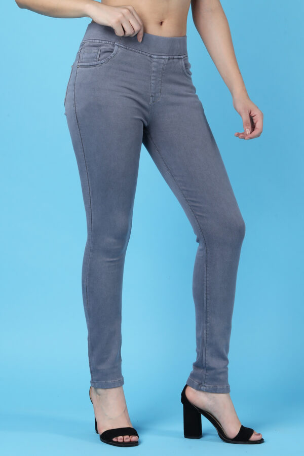 Women's Grey Denim Jeggings