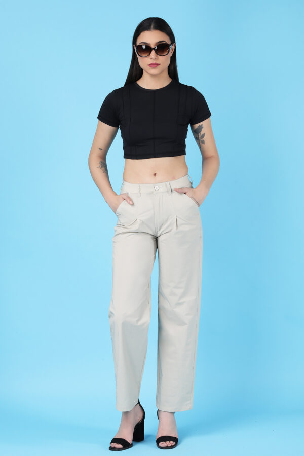 Women's Off White High-Rise Trousers