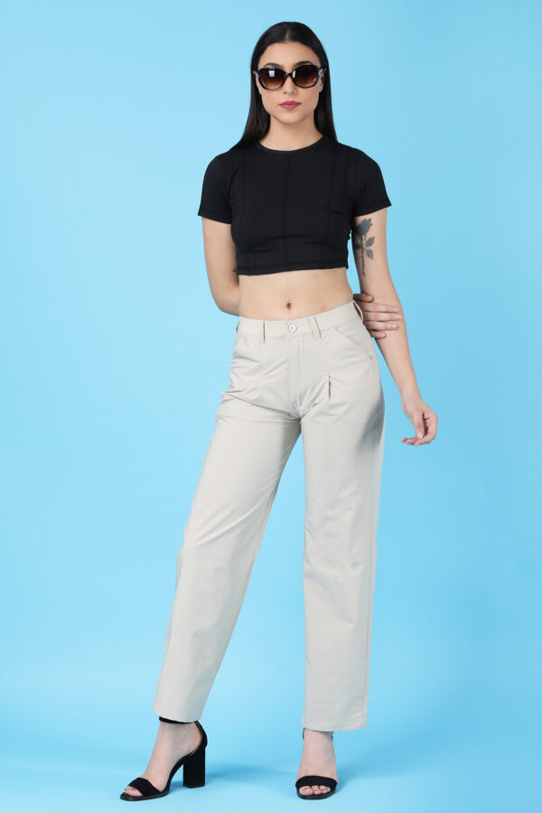 Women's Off White High-Rise Trousers