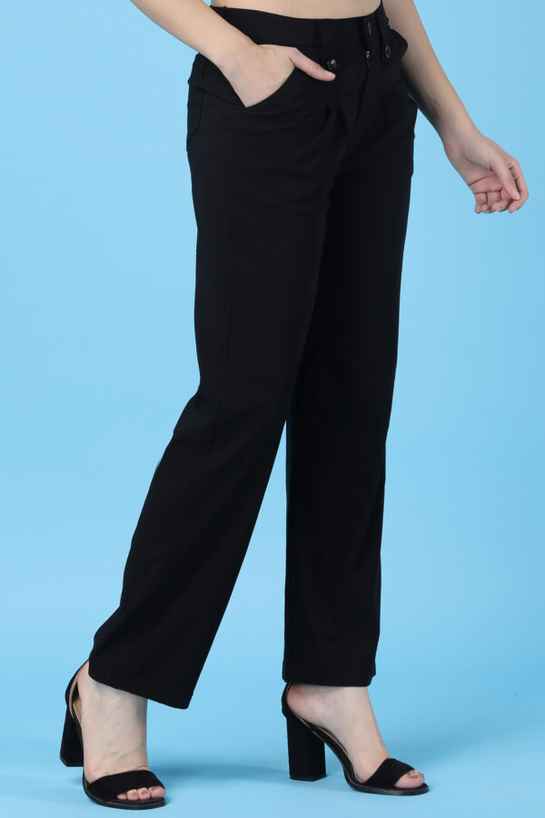 Women's Black High-Rise Trousers