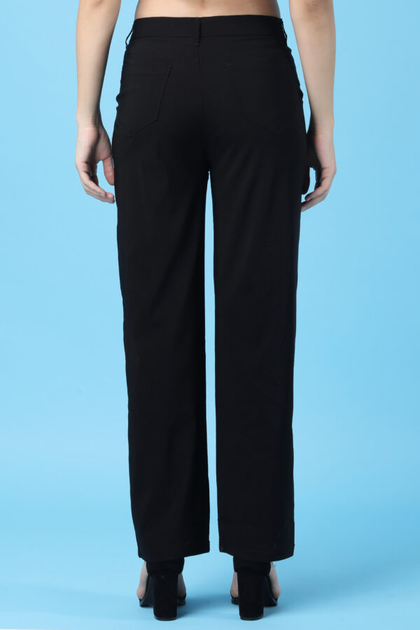 Women's Black High-Rise Trousers