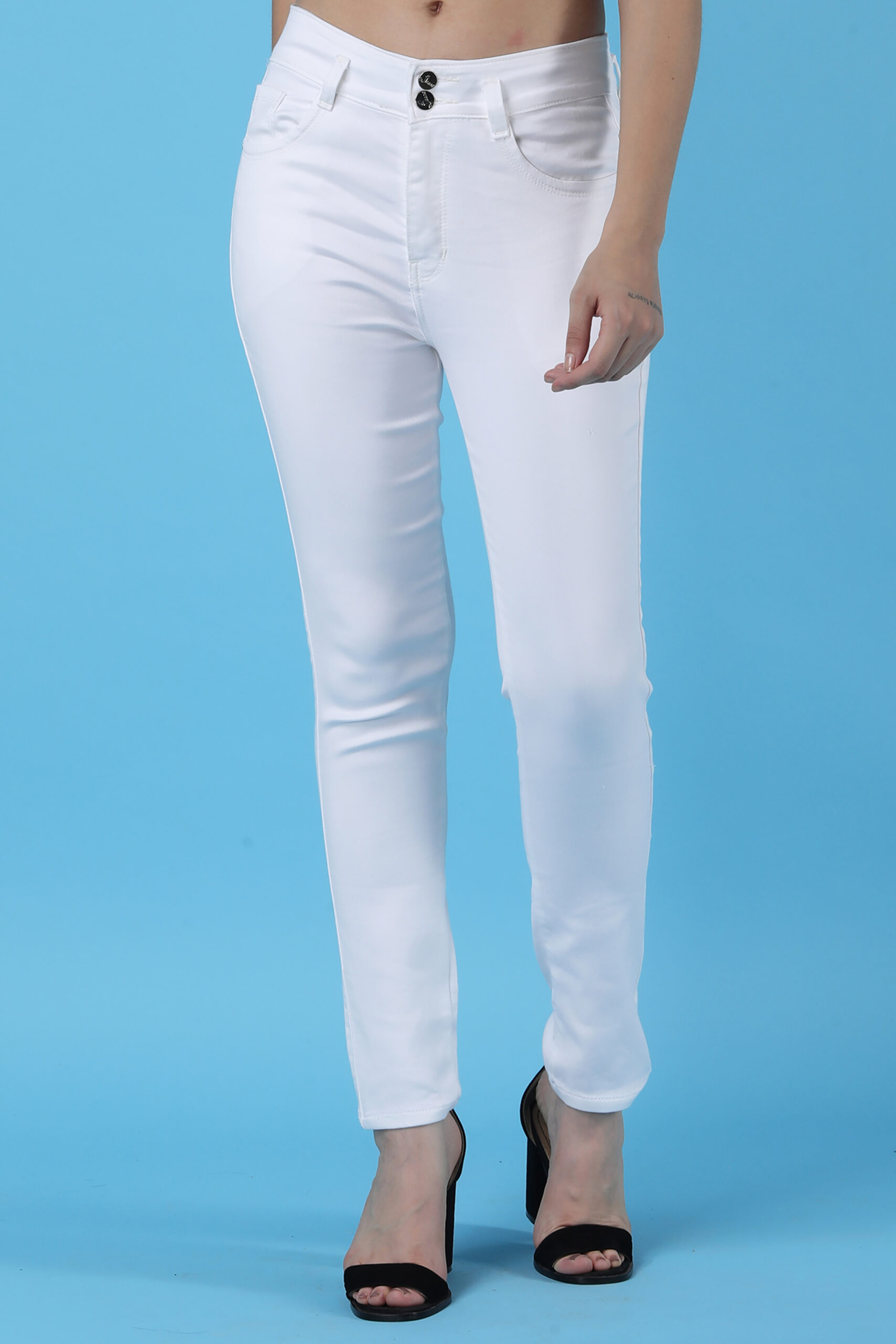 Women's White High-Rise Skinny Jeans