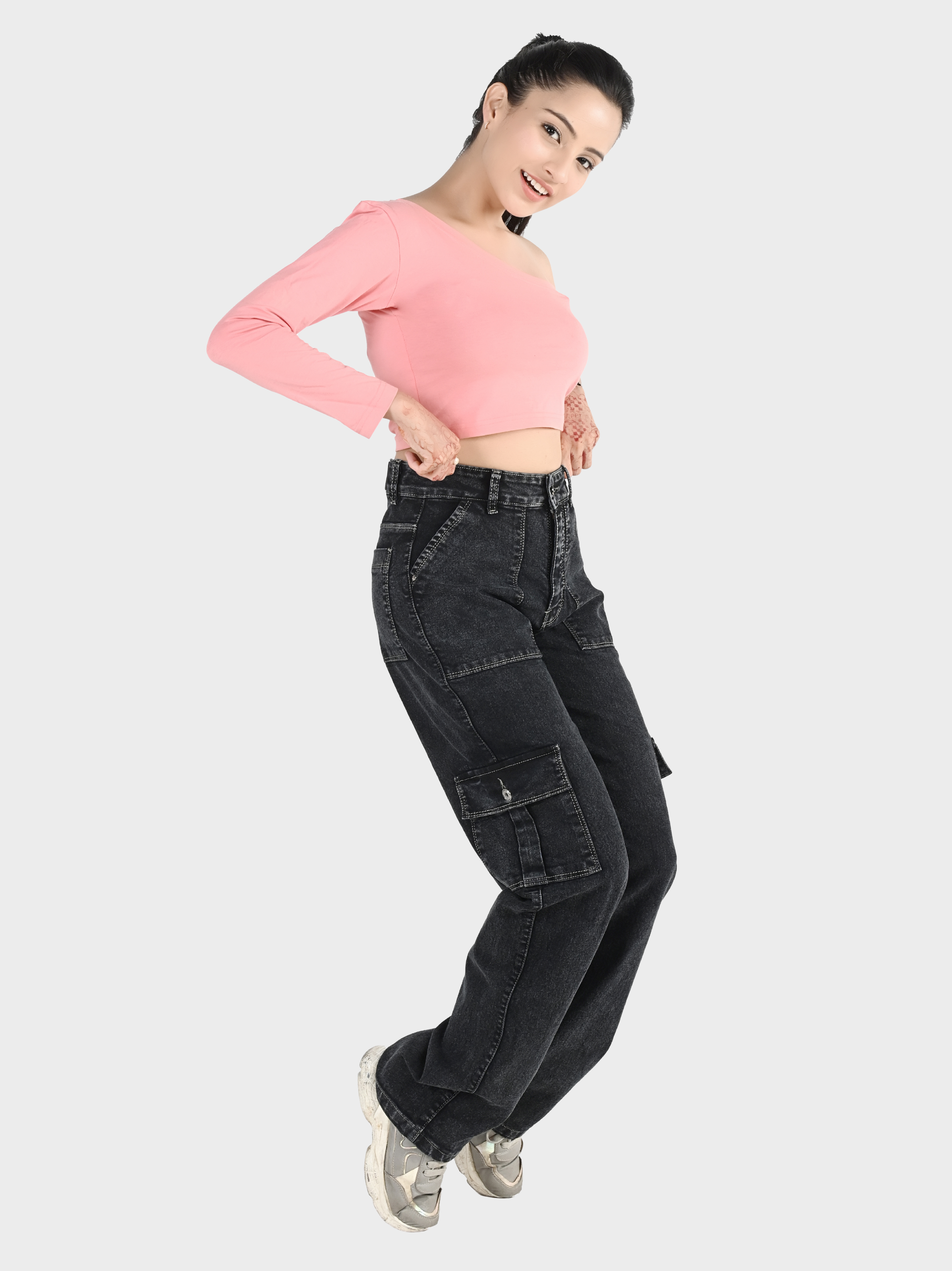 Women's Black Cargo jeans