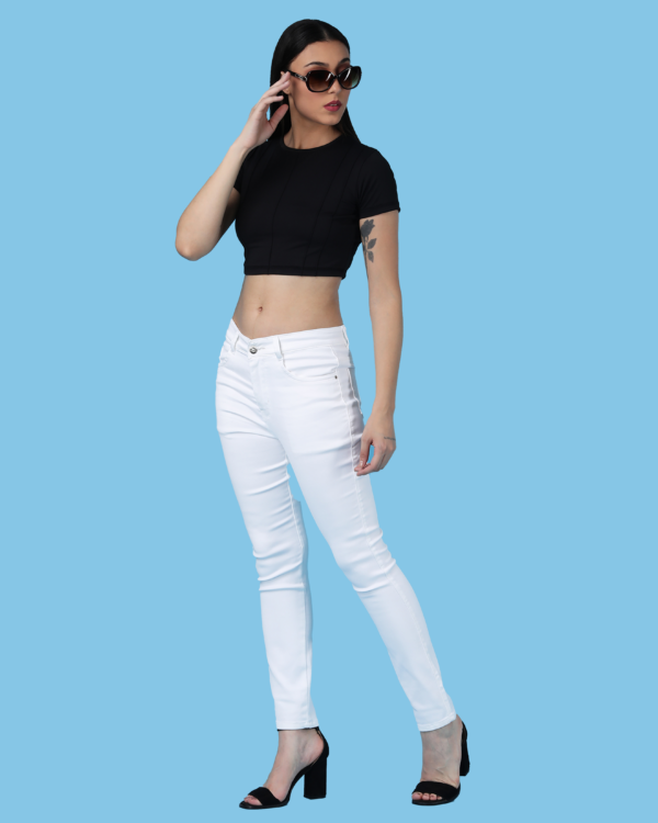 Women's White Skinny Fit Jeans