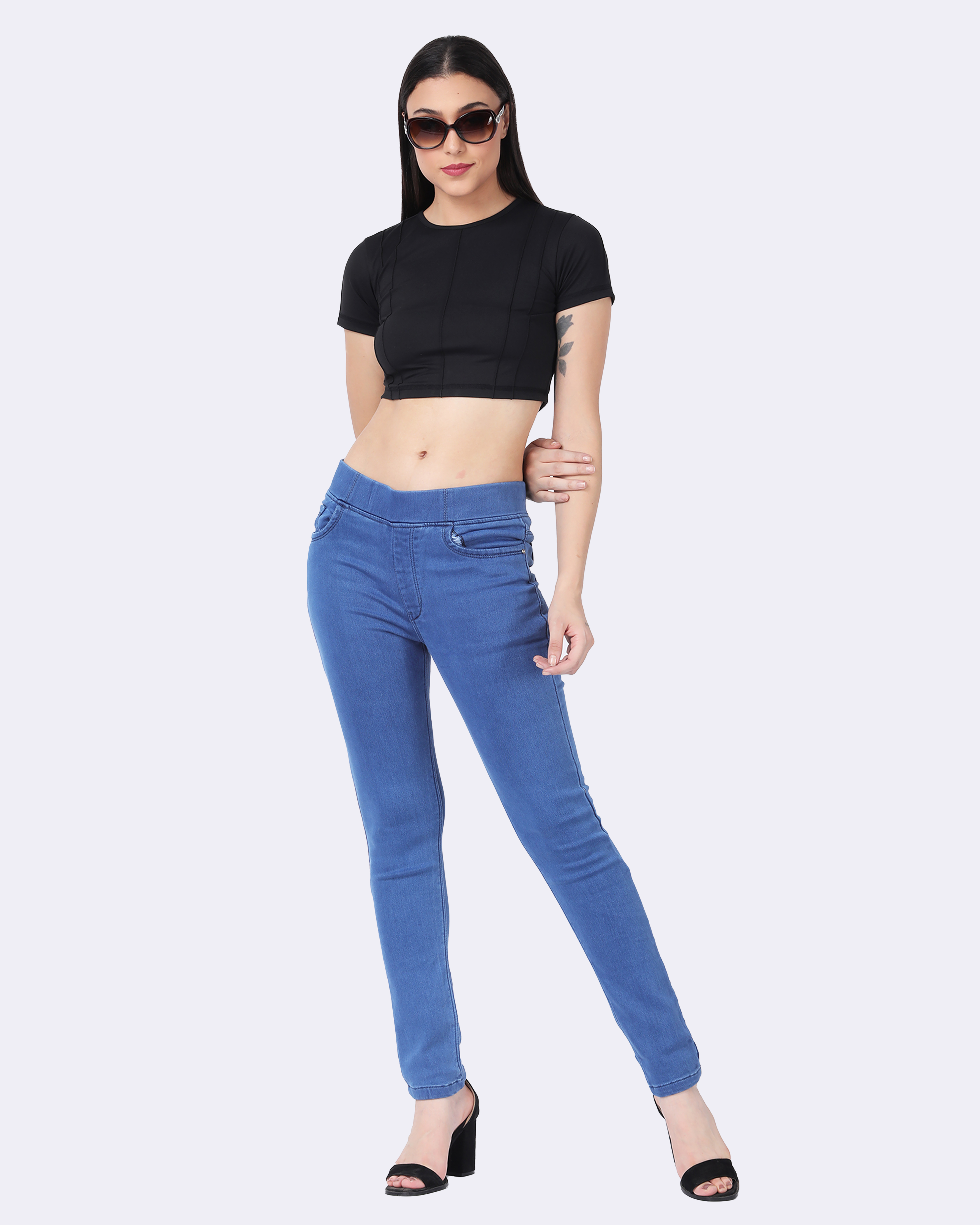 Women's Dark Blue Denim Jeggings