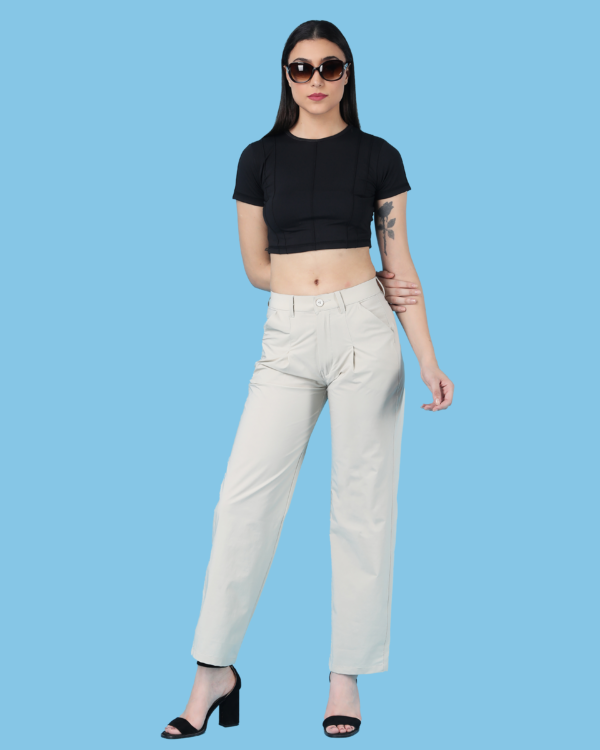 Women's Off White High-Rise Trousers