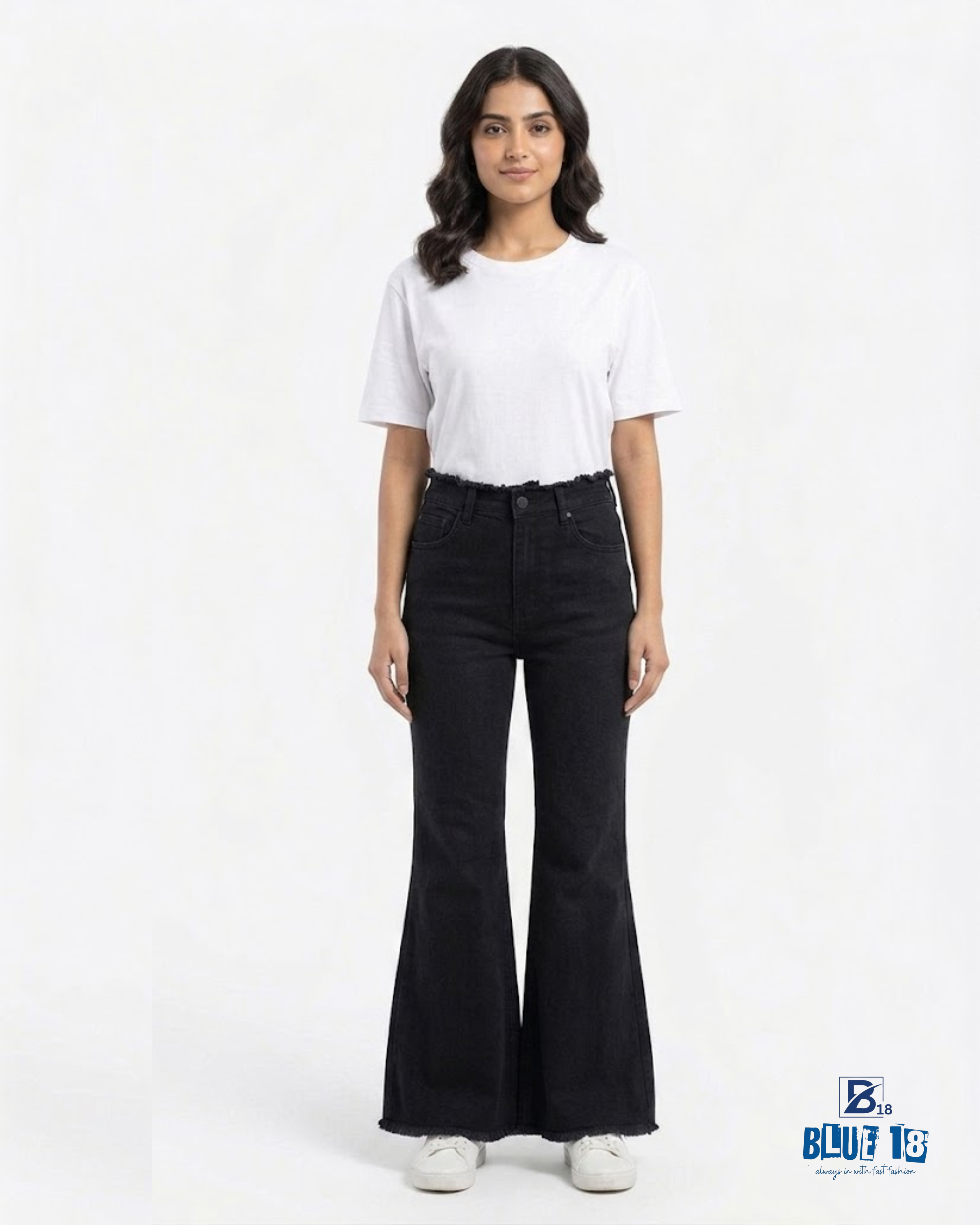 black Bell Bottom Jeans