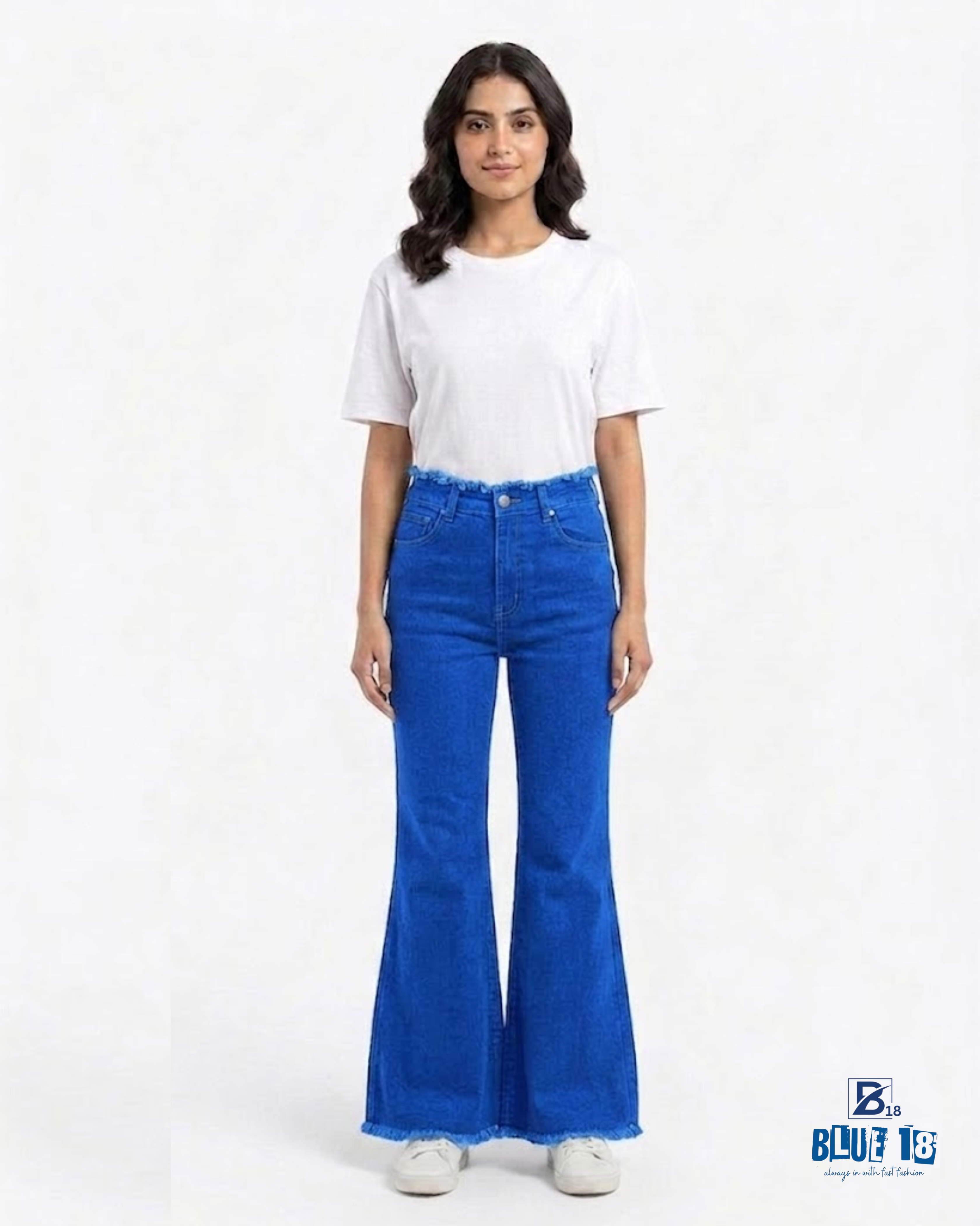 Light blue bell bottom jeans